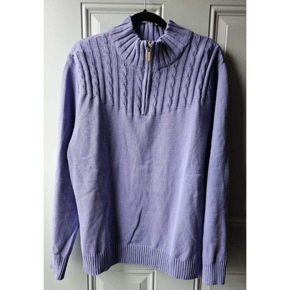 Karen Scott Women's Purple Cotton Zip-Neck Sweater XXL 100% Cotton - Picture 14 of 14